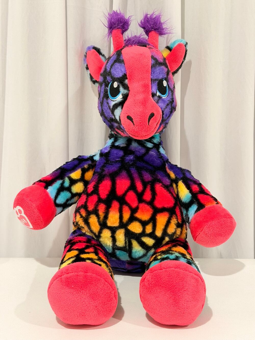Build A Bear Wild Style Giraffe Plush Toy Rainbow Multicolor Stuffed Animal BABW
